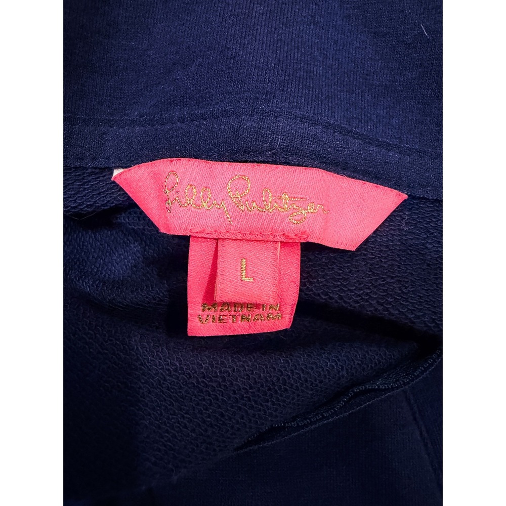 Lilly Pulitzer Skipper Ruffle Shift Dress L UPF 50+ Navy Nautical Coastal Cruise - Picture 7 of 9
